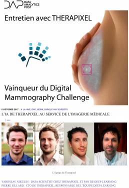 Vainqueyr du Digital Mammography Challenge Therapixel