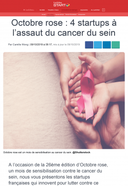 Octobre rose _ 4 startups à l’assaut du cancer du sein - Les Echos Start -Therapixel